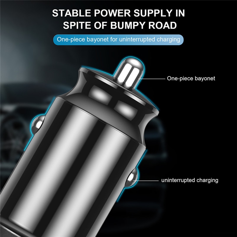 USLION 5A Quick Charge USB Car Charger For iPhone Xiaomi Huawei Samsung Auto Charging Fast Mini Car Mobile Phone Charger