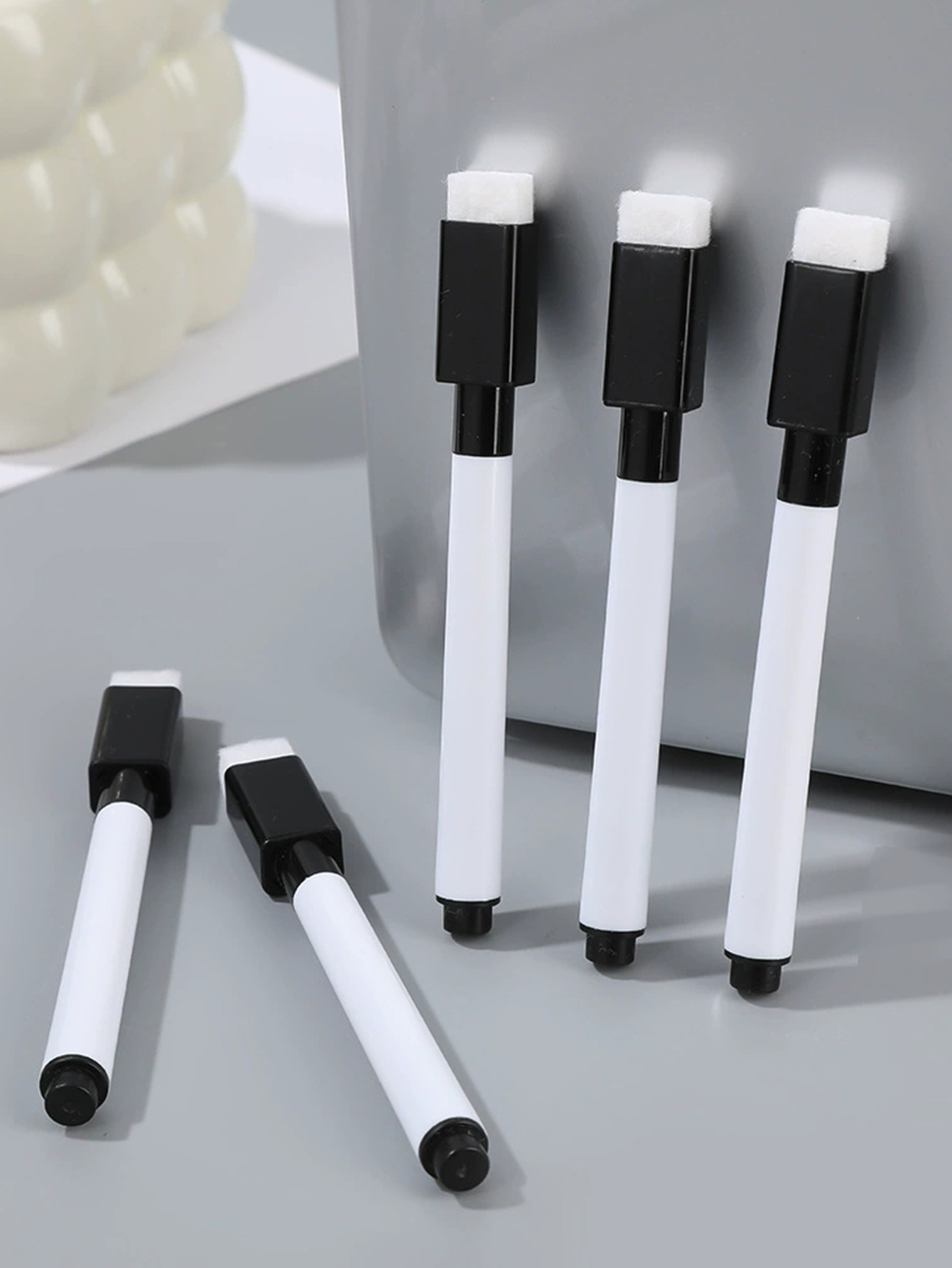 10 stuks magnetische whiteboard pen zwart/kleur wit bord markers ingebouwde gum school kantoor graffiti tekenpen benodigdheden