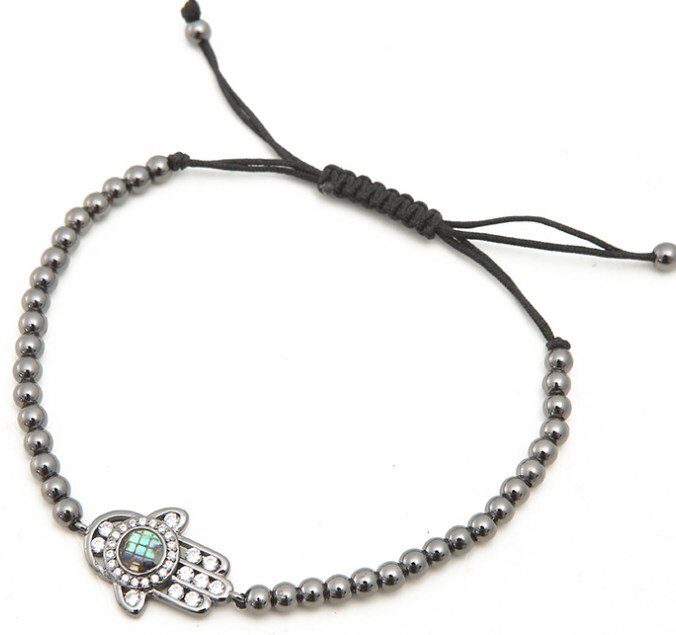 Guld sølv micro pave cz cubic zirconia reb justeret kobber perler armbånd  k4 hånd charme flettet armringe kvinder: 4
