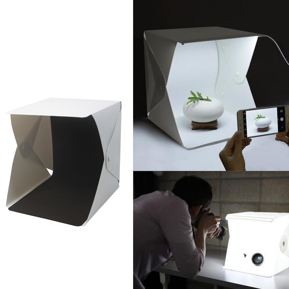 Mini Portable Folding LED Light Diffuser Backdrop Photography Studio Softbox Micro-USB Connection Studio Light Box 5500K