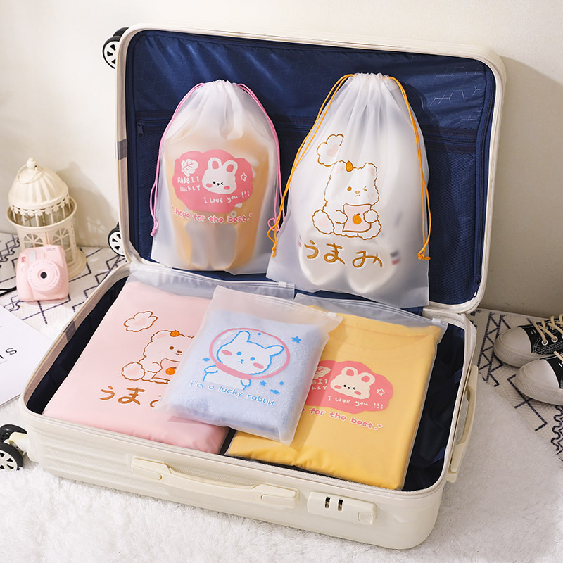 10pcs/set Packaging Bag Travel Clothing Storage Bag Underwear Cute Storage Bag Clothes Shoes Sub-packaging Waterproof Seal Bag