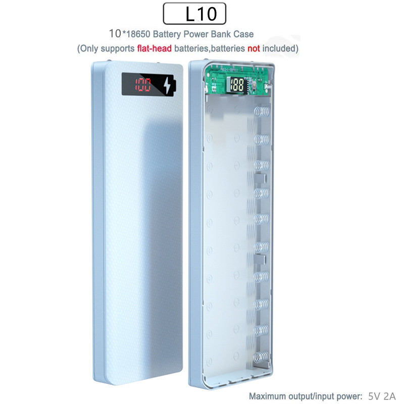 18650 Battery Holder Dual USB Type C Power Bank Battery Box Mobile Phone Charger DIY Shell Case Charging Storage Case For Xiaomi: black