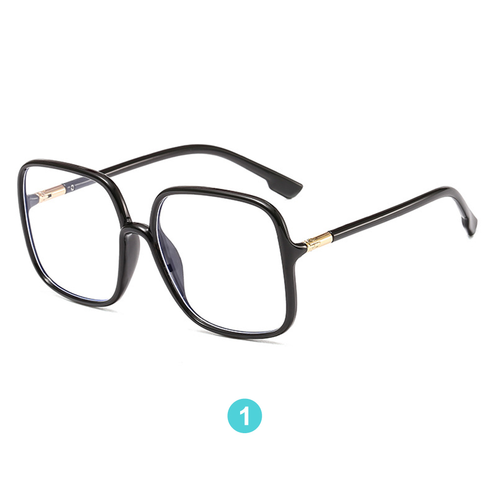 Gafas de Metal de gran tamaño para hombre y mujer, lentes con bloqueo de luz azul, cuadradas, Estilo Vintage, 1 unidad: 1