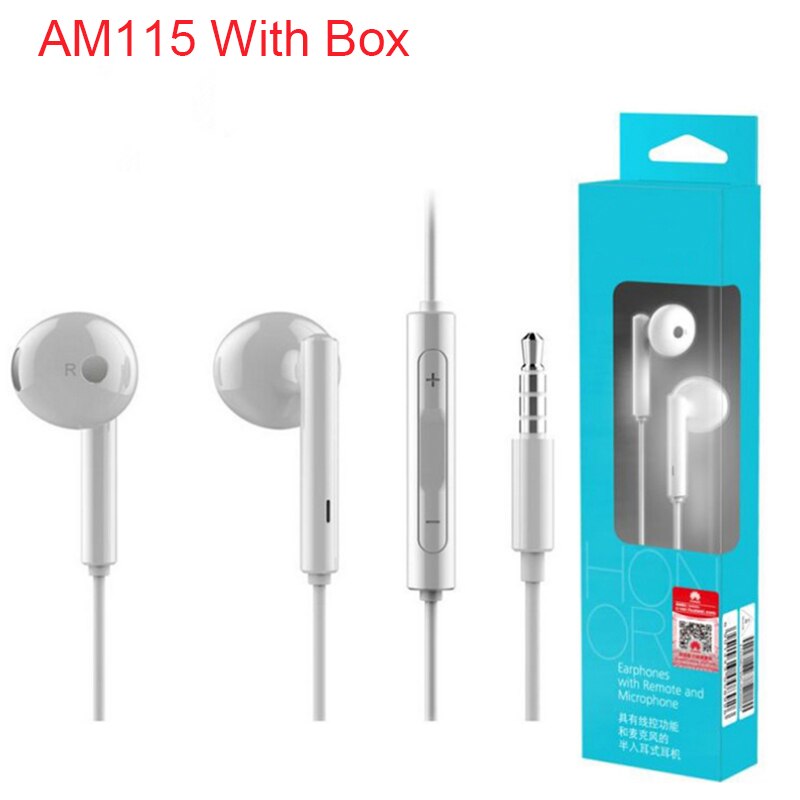 Original Huawei Honor AM115 AM116 Earphone With 3.5mm Headset Wired Control For Huawei P10 P9 P8 Honor 8 Mate 40 30 20 P20 P30: AM 115 With Box