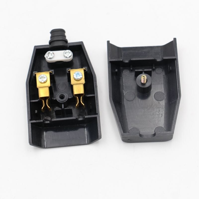 2 Pin 4.0mm Euro Female Plug Socket 250V 2.5A DIY Rewireable Extension Power Cord