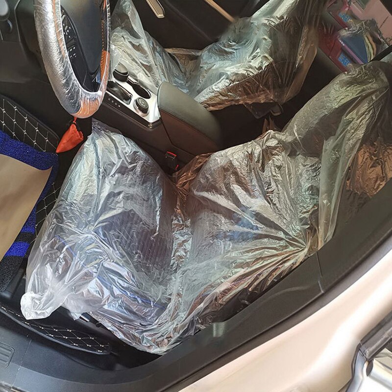 Fundas desechables de plástico para asientos de furgoneta y coche, , 100 Uds.
