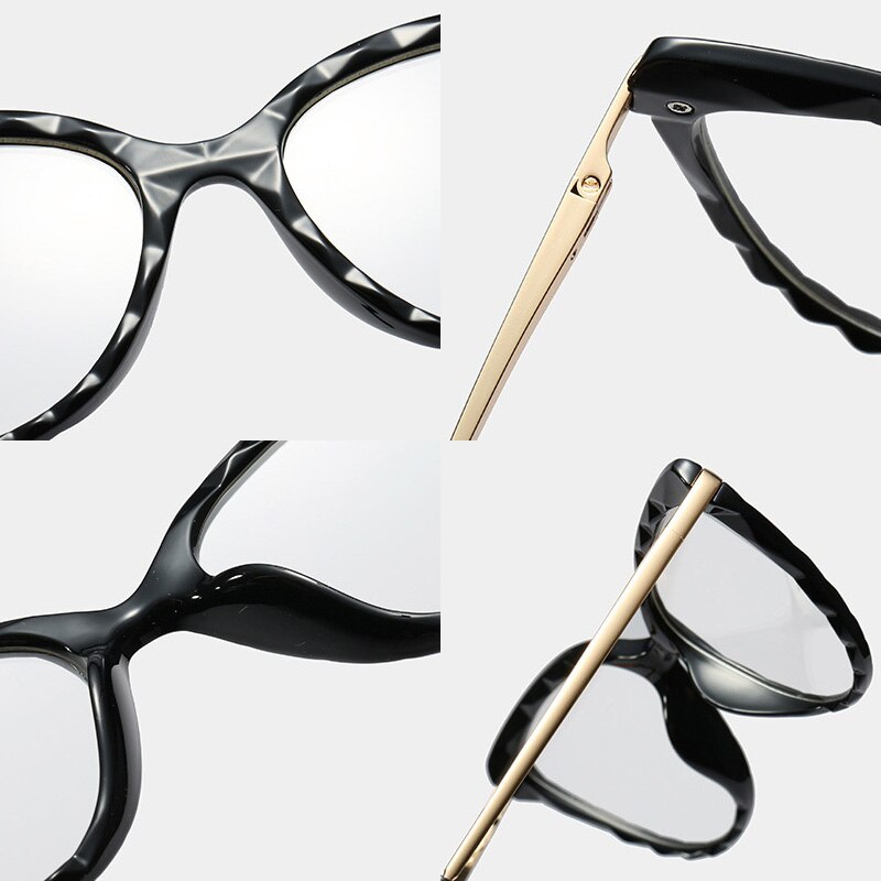 LNFCXI TR90 Women's Transparent Glasses Frames Metal Spring Leg Female Crystal Multi Section Eyeglasses Frames Oculos