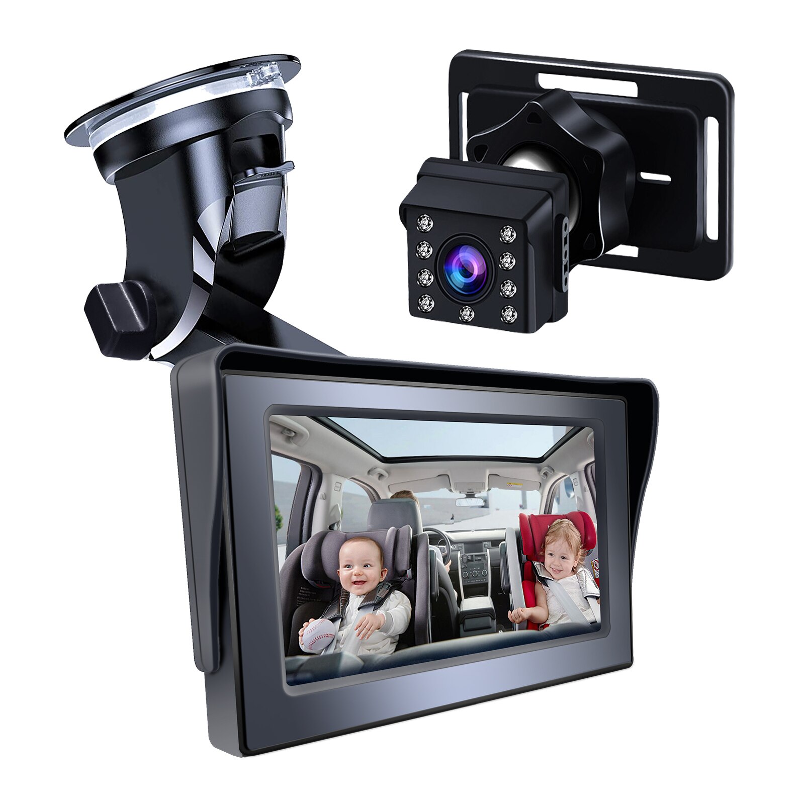 Baby Auto Spiegel 1080P 4.3 In Baby Auto Camera Nachtzicht Veiligheid Autostoel Spiegel Camera Gecontroleerd Spiegels