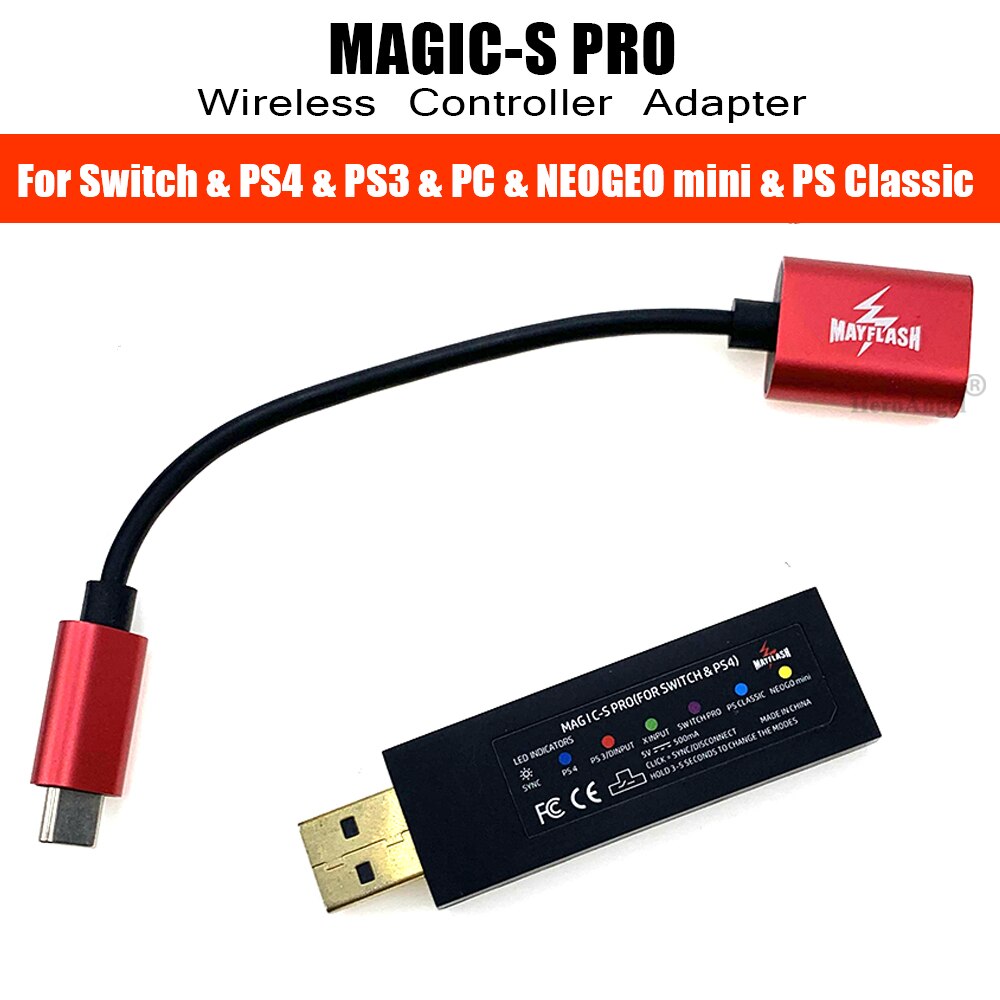 MayFlash MAGIC-S PRO Wireless Controller Adapter for Nintend Switch/for PS4/for PS3/for NEOGEO mini/for PS Classic