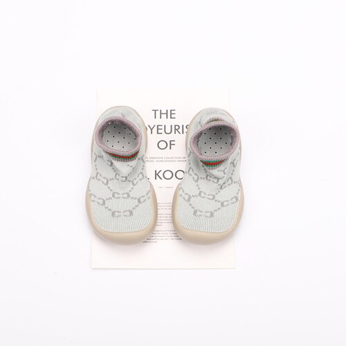 Baby Boys Girls Sock Shoes Non-slip Floor Socks Baby Soft Rubber Sole Toddler Sneakers Socks Baby Socks with Rubber Soles Shoes: Gray / 26-27(Insole15.5cm)