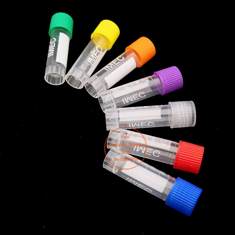 50 Stuks 1.8 Ml Afgestudeerd Lab Plastic Bevriezing Buis Cryo Conserveermiddel Tube Sample Cryovial Met Cover