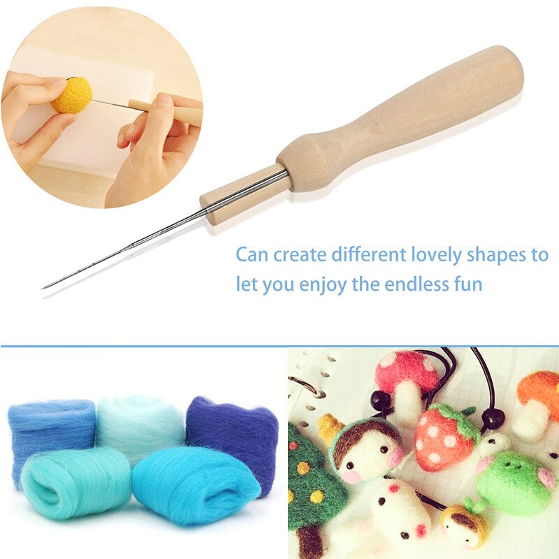 30 PCS Needle Felting Starter Kit Felting Needles Felt Diy Package Wool Felt Needle Felt for Felting with Bottle