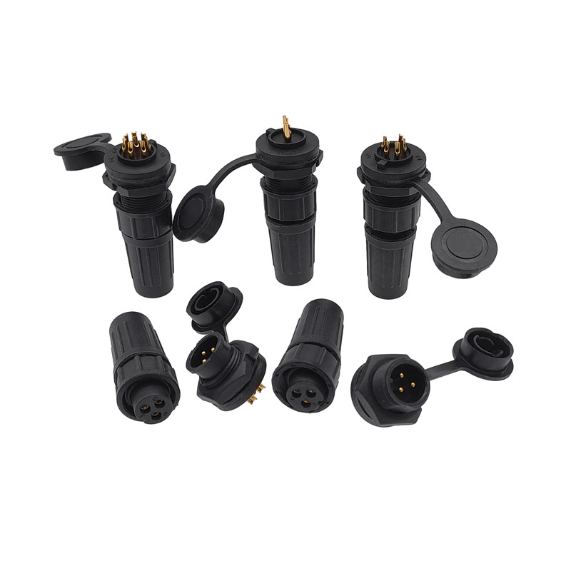 Waterproof connector plastic plug socket IP67 PY07 Z108 butt connector 2pin 3pin 4pin 5pin 6pin 7pin 8pins