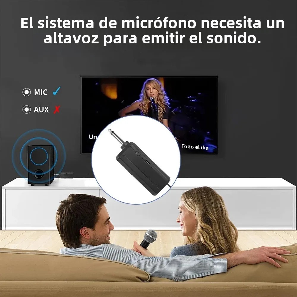 Mikrofon bezprzewodowy 2.4G UHF akumulatorowy mikrofon ręczny Karaoke zestawy wielomikrofonowe na imprezę na żywo spotkanie kościelne
