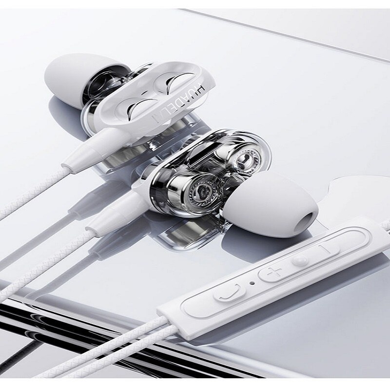 Double Moving Coil Subwoofer Headset for Vivo Oppo Huawei with Microphone Karaoke In-ear Earplug Universal Handphone