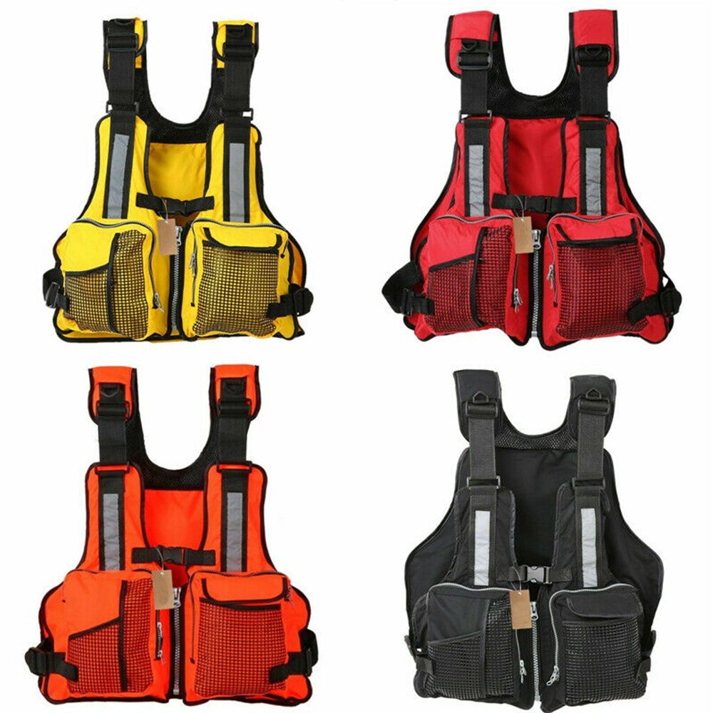 Adulte gilet de sauvetage solide réglable étanche aide à la flottabilité Nylon gilets de pêche voile pêche Kayak gilet de sauvetage unisexe X167G