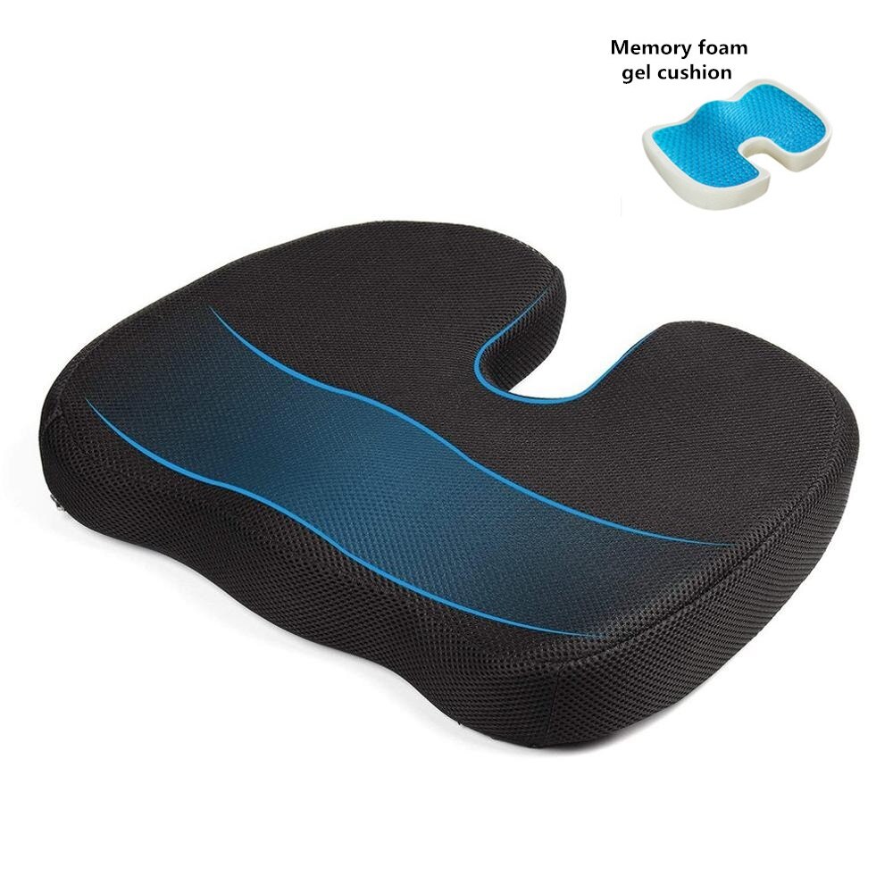 U Coccyx Travel Seat Gel Orthopedic Memory Cushion Foam Healthy Massage Car Office Chair Protect Sitting Breathable Pillows: With Gel