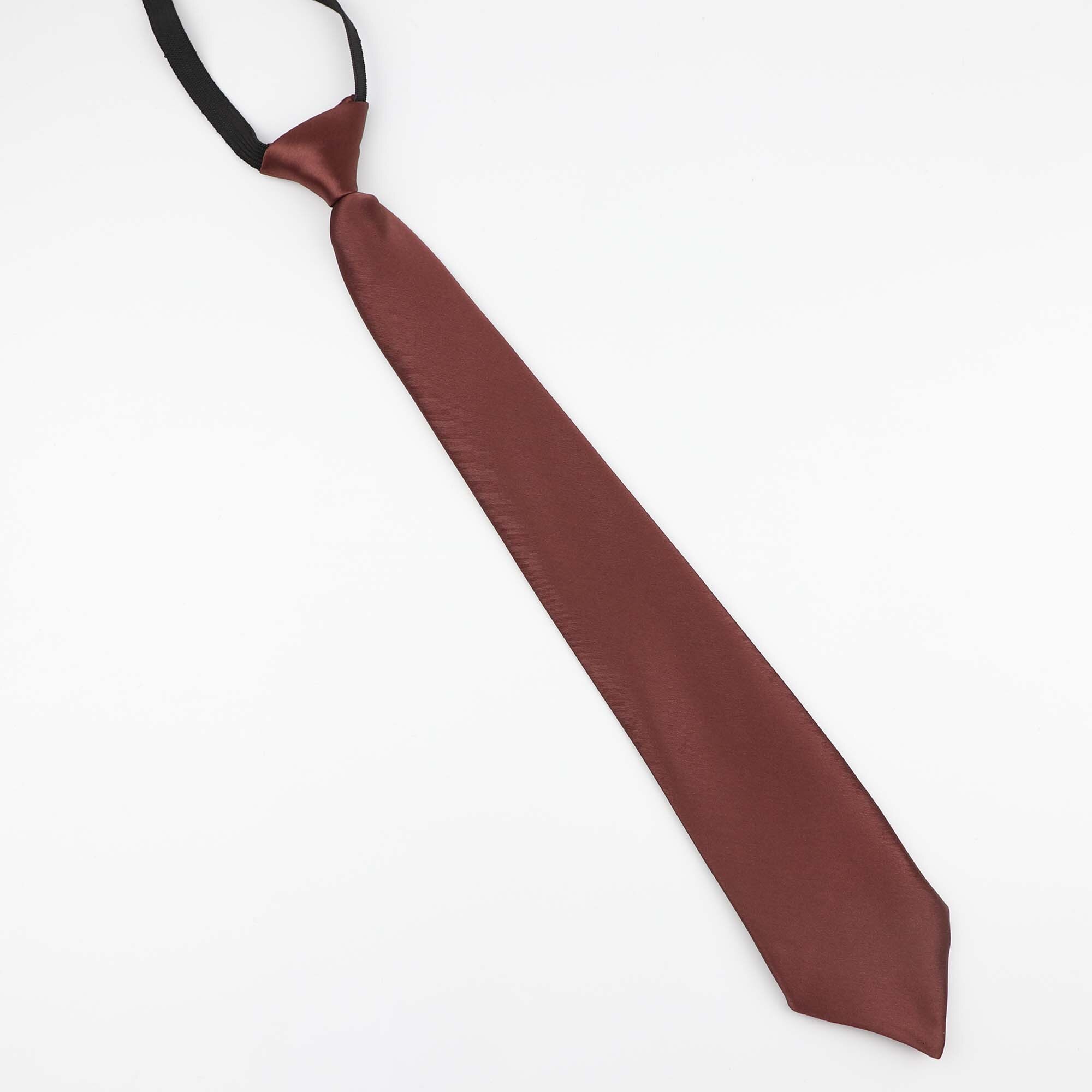 Cravate Slim pour hommes, couleur unie, paresseux, mince, ajustable, bande élastique, largeur 7cm, de styliste, formel, de fête: 6