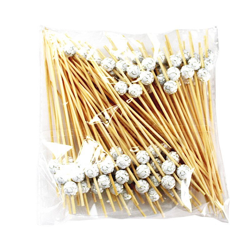 100pcs 12cm Soccer fan Party supplies stick Cocktail Drink Stirring Sticks Food Dessert Picks Fruit Fork Cupcake Decorations
