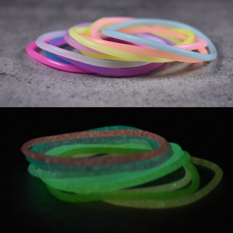 10pcs braccialetti fluorescenti di bagliore notturno in Silicone gommoso per le donne ragazze braccialetto di gomma braccialetto elastico Hairband Scrunchie regali