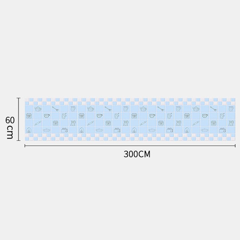 300*60cm cozinha auto-adesivo papel transparente de alta temperatura telha à prova de óleo adesivos de parede impermeáveis