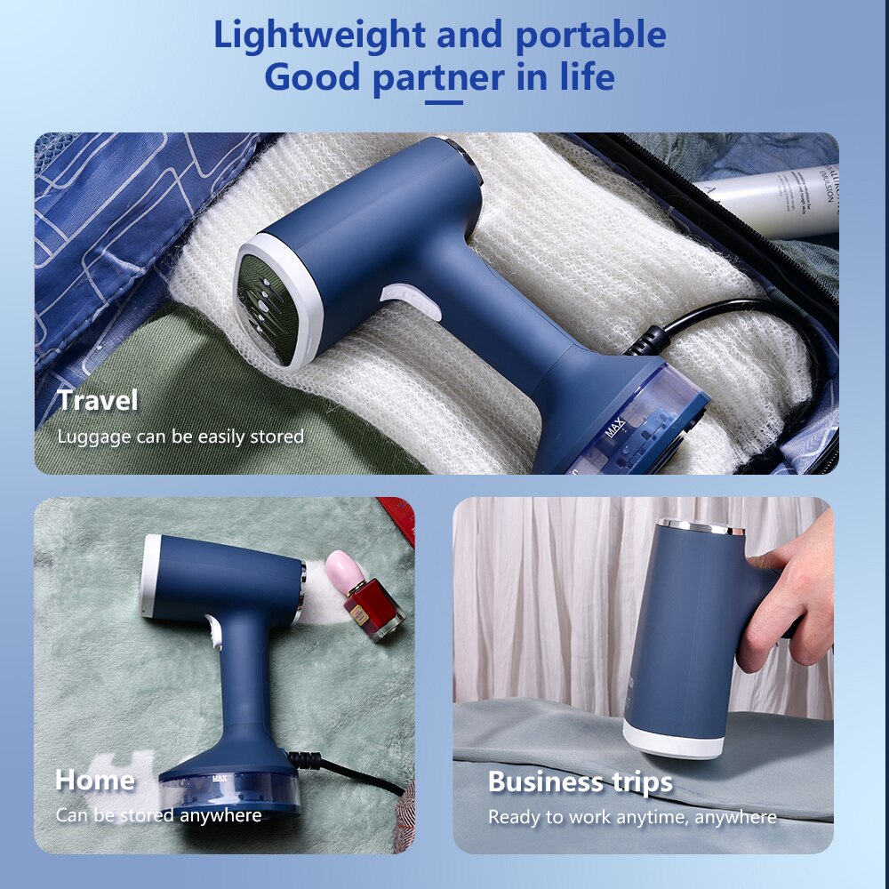 KONKA Handheld Mini Steamer Iron Fast-Heat 1200W Powerful Garment Steamer Portable 140ML Steam Ironing Machine for Home Travel