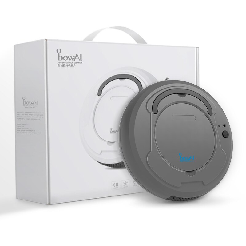 ObowAi 1800Pa Smart Auto Robot Vacuum Cleaner 3-In-1 Auto Rechargeable Smart Sweeping Robot Dry Wet Sweeping Vacuum Cleaner Home: Haze grey