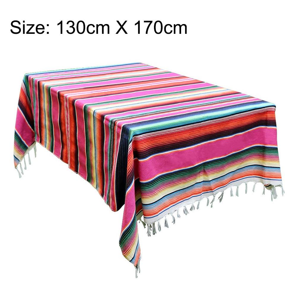 Ethnic Style Beach Blanket Cotton Mexican Indian Handmade Rainbow Blanket Home Tapestry Beach Picnic Mat Blanket Home Textile: Red 130x170