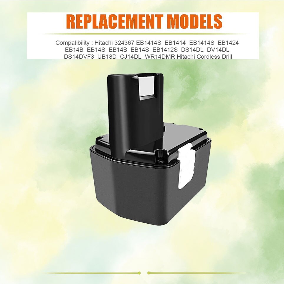 2022 14.4V 12800mAh Power Tool Replacement Battery for Hitachi DS14DFLG、DS14DFLPC、DS14DL、DS14DMR、EB1414S, EB1424, EB14S 324367