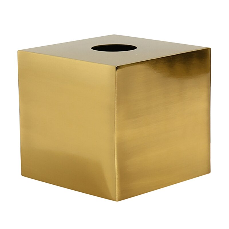 Boîte à mouchoirs en métal, carré, doré, Rectangle, géométrique, maison, bureau, rangement, Organization, salon, décoration de maison moderne, 1 pièce: Beige