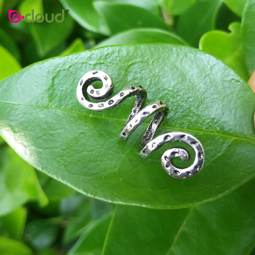 20 stks/partij Haar Kralen Ringen-Dreadlock Haar Accessoires Norse Spiraal Haar Coils Lente Kralen voor Braid Baarden Haar Hangers