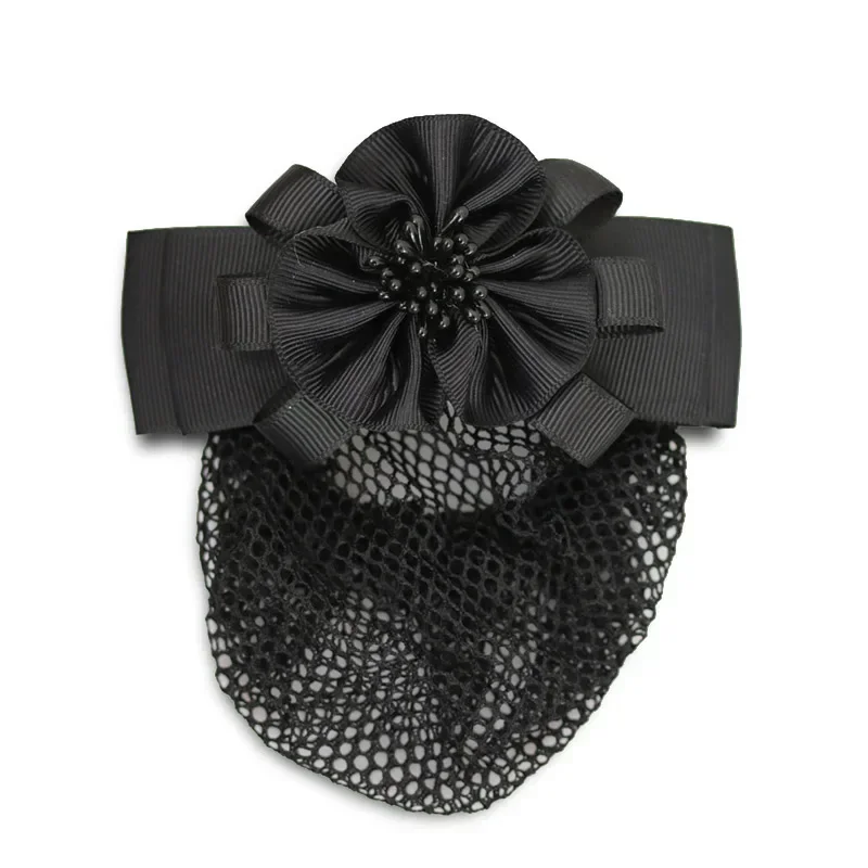 i-Remiel Tulle Floral Lace Satin Hair Cover Stylish Ribbon Bowknot Bow Crochet Bun Net Snood Hair Accesories Hair Pin Women Lady