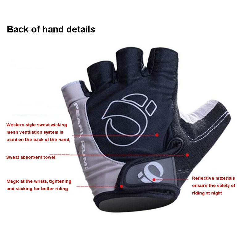 Fietsen Anti-Slip Anti-Zweet Mannen Vrouwen Half Vinger Handschoenen Ademend Anti-Shock Sport Handschoenen Fiets fiets Handschoen