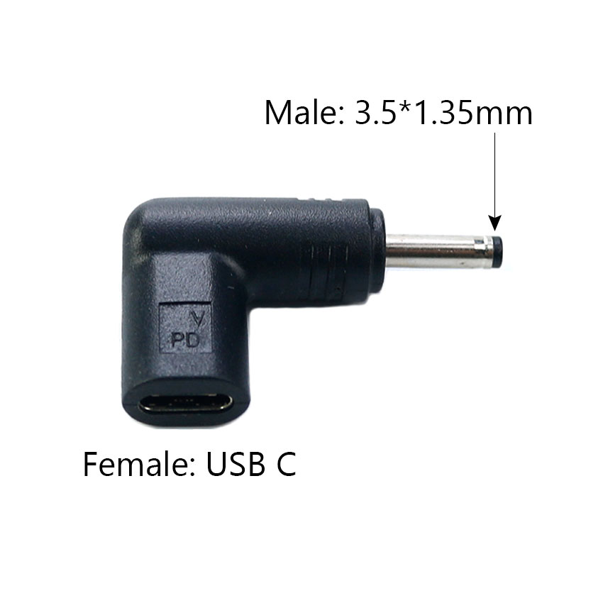 Usb C Pd Naar Dc Power Connector Universal 12V 15V 19.5V Type C Naar Dc Jack Plug Opladen Adapter Converter Voor Tablet Router: Donkergrijs / 2P