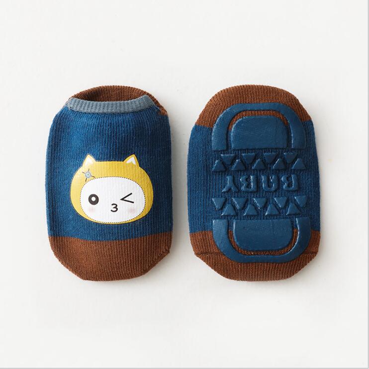 Baby Socks With Rubber Soles Infant Sock Newborn Spring Autumn Children Floor Socks Anti Slip Soft Sole Sock: Blue / L(3-5T)