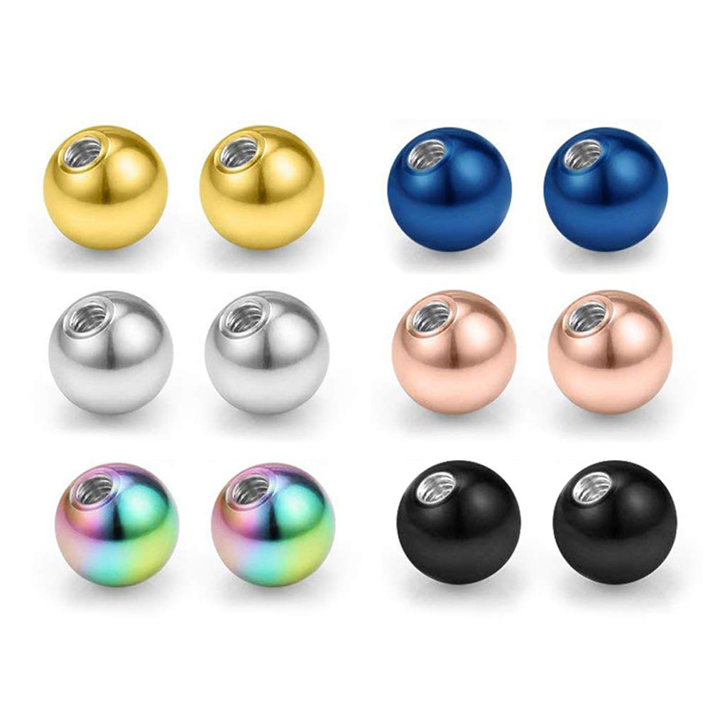 Lot de Boules de Piercing en Acier Inoxydable, Vis de Remplacement, Labret, Eyebloguing, en Vrac, Accessoires de Bijoux, 10 Pièces