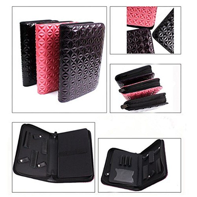Lila Haar Schere Schere Tas Halter - Barber Pouch Tas für Friseure - Diamant Steppmuster PU Leder Salon Werkzeugtasche