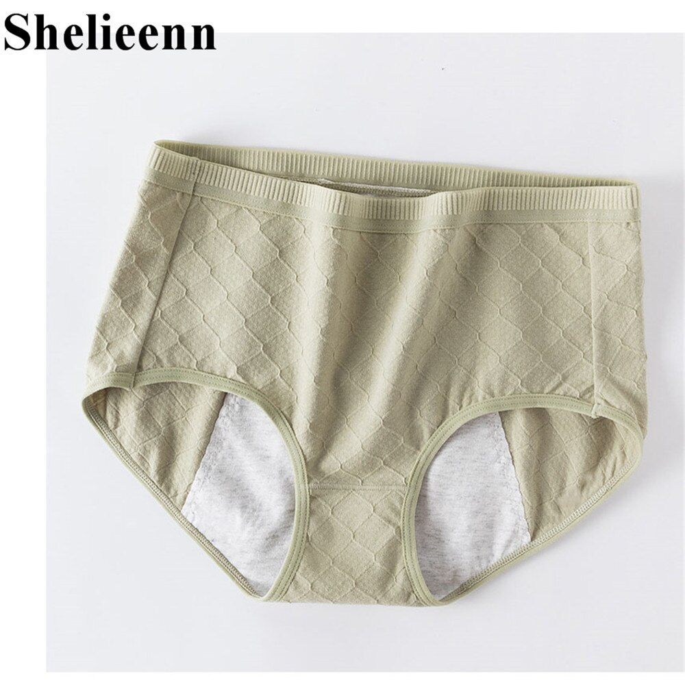 Menstruele Slipje Fysiologische Broek Lekvrije Vrouwen Ondergoed Periode Mesh Ademend Slips Ondergoed: Army Green / L weight50-60kgs