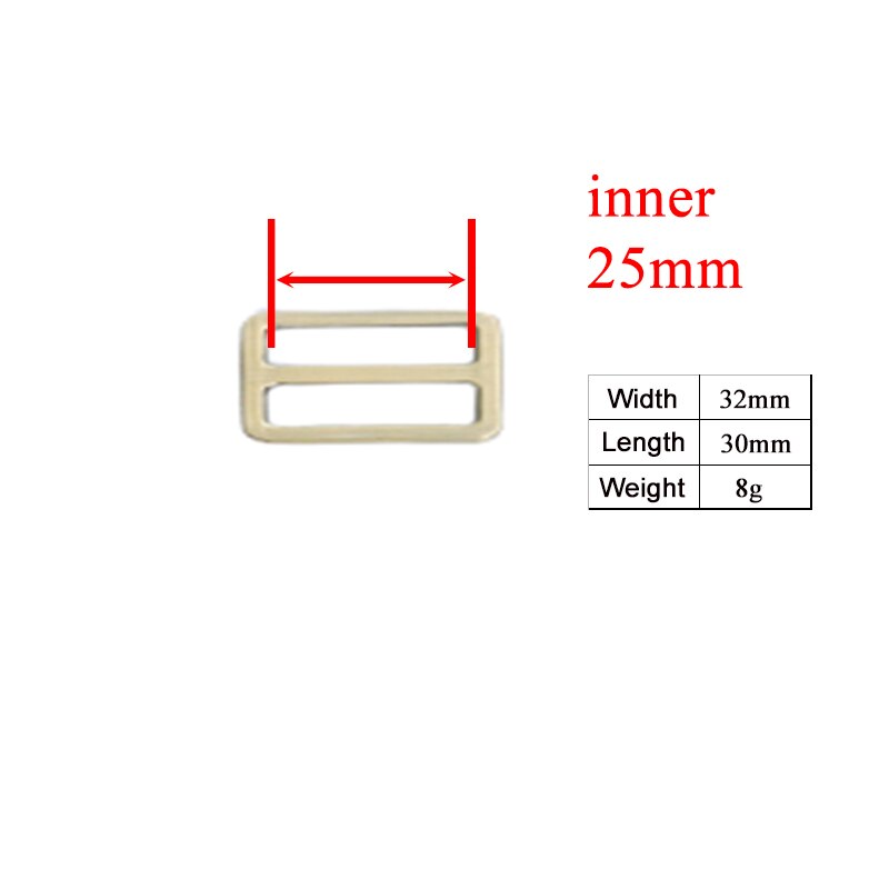 Boucle en métal plaqué cuivre de 25mm pour collier de chien, ensemble de harnais de , pièces de bricolage