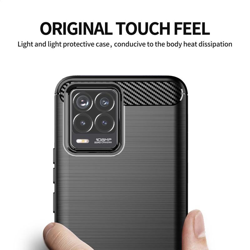 For Realme 8 Pro Case Fiber Carbon Shockproof Soft Silicone Bumper Cover for Realme 8 For Realme 7 Realme 7 Pro Realme C21 C17