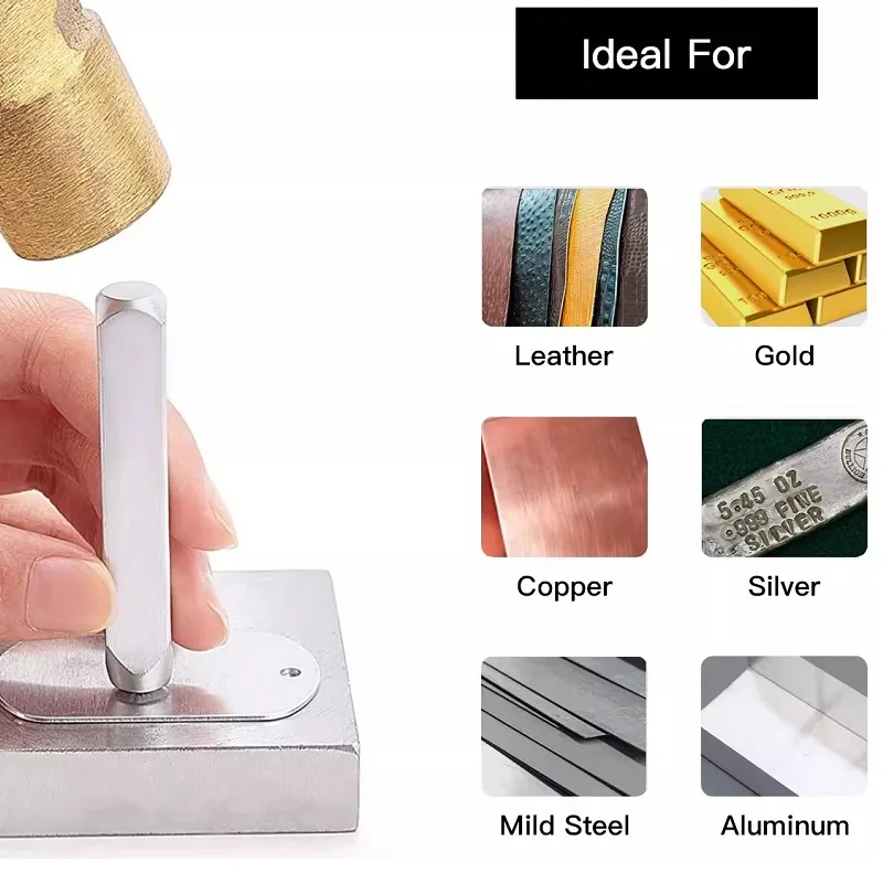 Metalen stempels voor het maken van sieraden, ponsstempels, leer hout, leer, doe-het-zelf, beginners en professionals, 6 mm, 1/4"