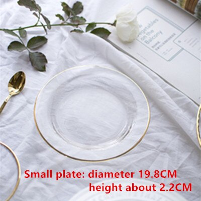 Phnom Penh talerz sałatkowy Phnom Penh szklana zastawa stołowa płyta ręcznie malowane złoty krawędzi talerz na owoce złoty talerz robić przechowywania: 54-KL1