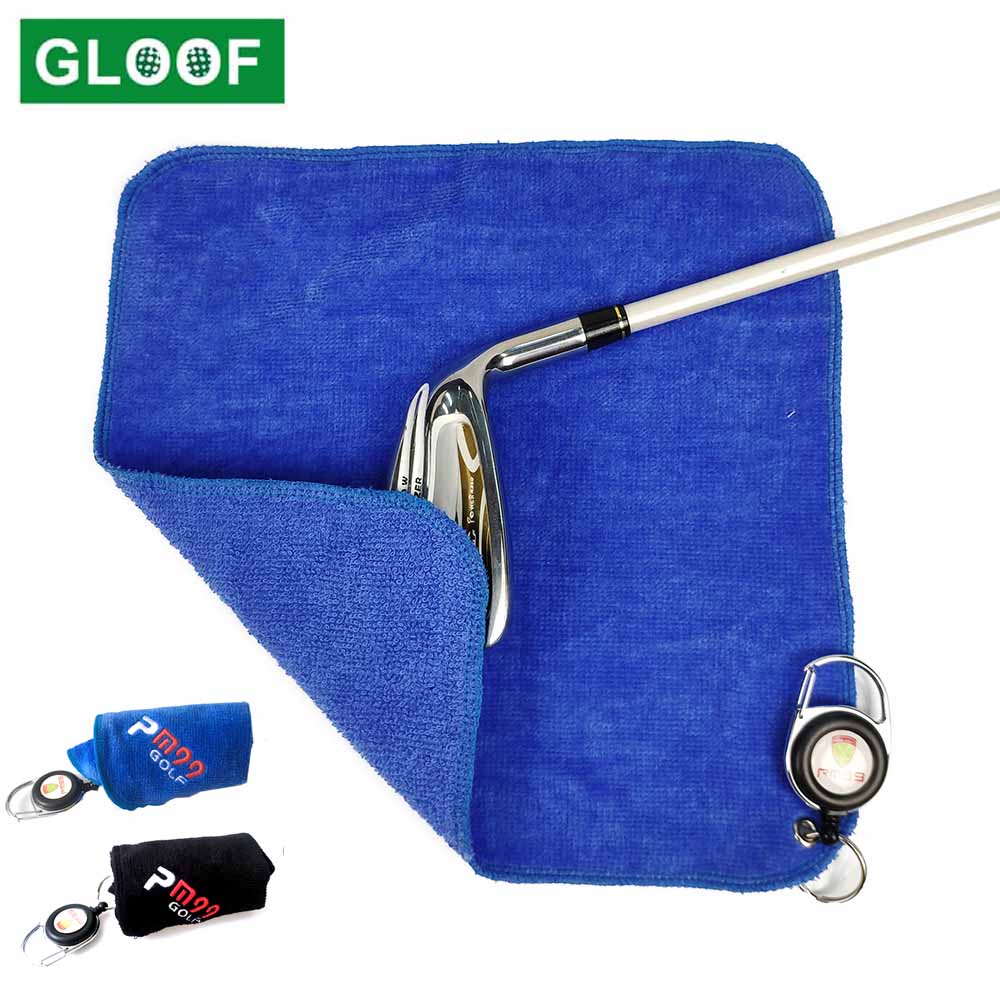 1Pcs Golf Handdoek Microfiber Cleaning Vierkante Koeling Opluchting Zweet Absorberende Golf Sjaal Met Opknoping Verlengsnoer Clip