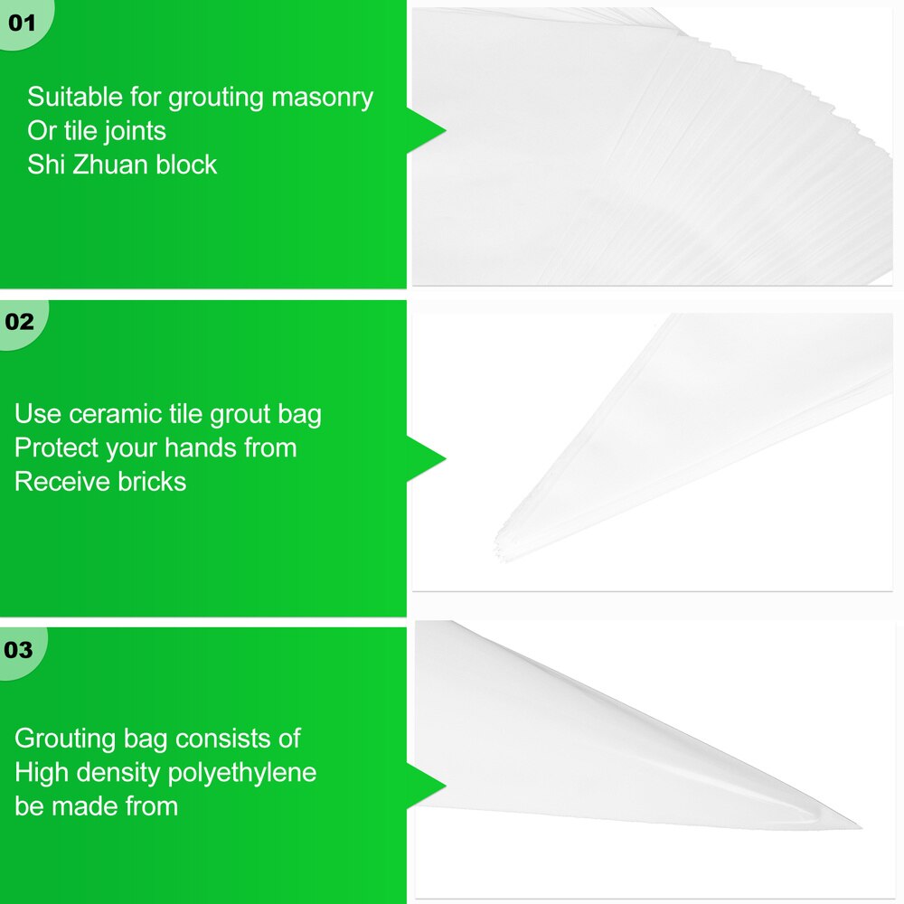 50pcs Grout Bag Tile Mortar Bag Heavy Duty Masonry Bag Piping Cement Bag Pouch