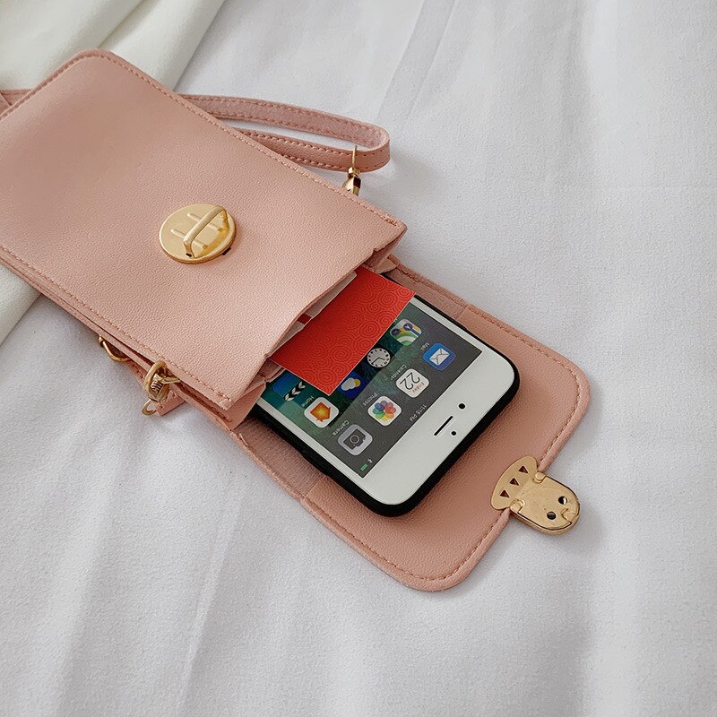 neue berühren Bildschirm praktisch Geldbörse Smartphone Brieftasche Leder Schulter Riemen Handtasche Frauen Taktile Ich bin Freien Wasserdichte Tasche