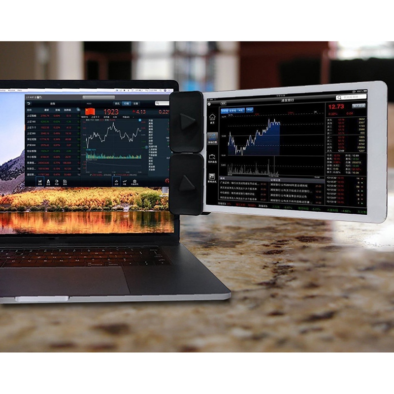 Toptilbud sidemonteringsclips til dobbeltskærm, display i-pad monitormontering og tabletstandermontering til din bærbare computer, instant seco