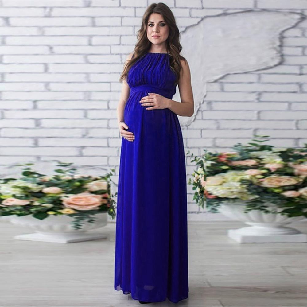 Melario Maternity Dress Pregnancy Clothes Pregnant Women Lady Vestidos Lace Party Formal Evening Dress: blue / L
