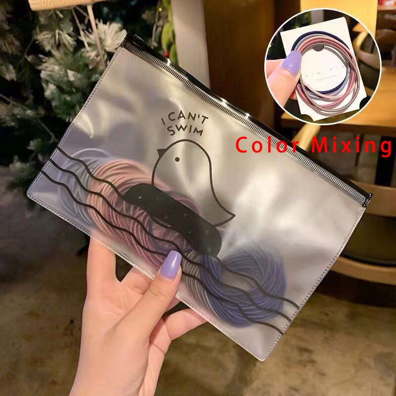 [100 PCS] Basic High Elastic Hair Rope Headdress Rubber Band Hair Rope Female Hair Simple Rubber Band: Hair ring 110-2