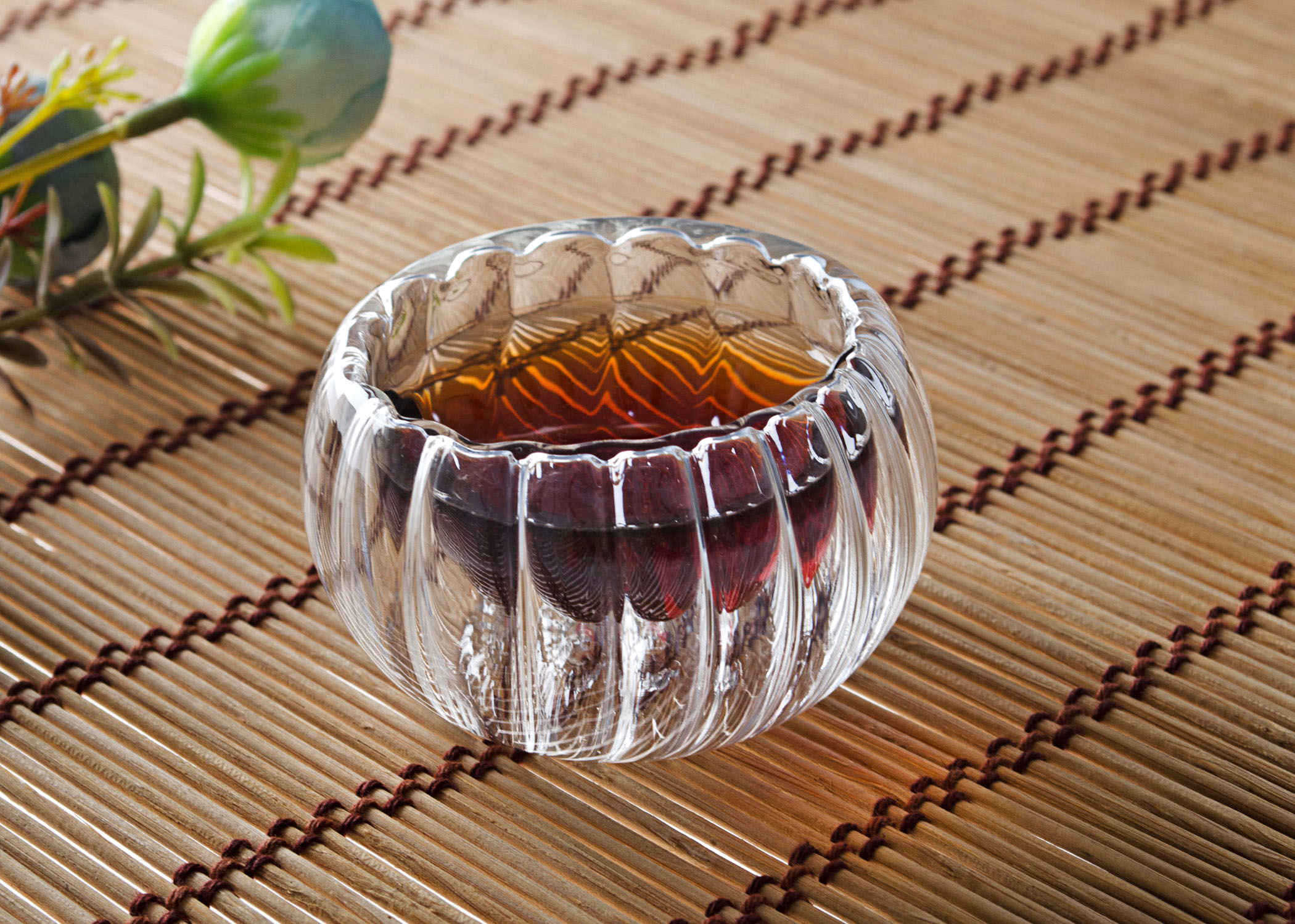 1x Kürbis-förmigen Glas Tee-einstellen E-1 * 615ml Wärme-breiter Teekanne + 6*35ml tassen + 1 * Wärmer