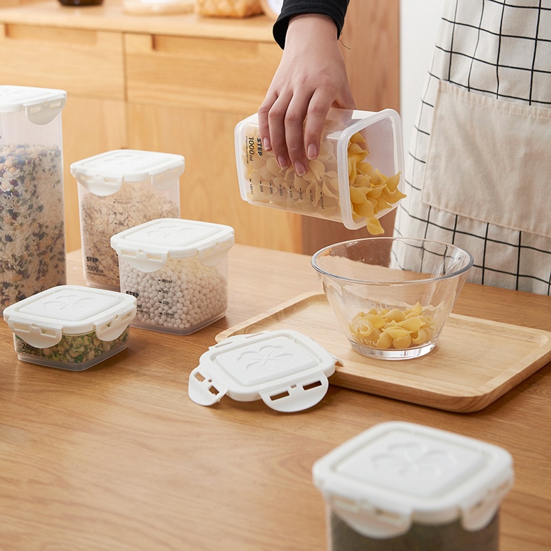 4-volumen versiegelt kunststoff dosen, küche lagerung Kasten, transparent lebensmittel Container kühl zu halten, neue B1 transparent Container WJ112714